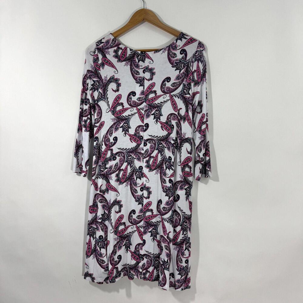 Hourglass Lilly Women’s Size Small Medium White Paisley Print Casual Dress New - Picture 9 of 10